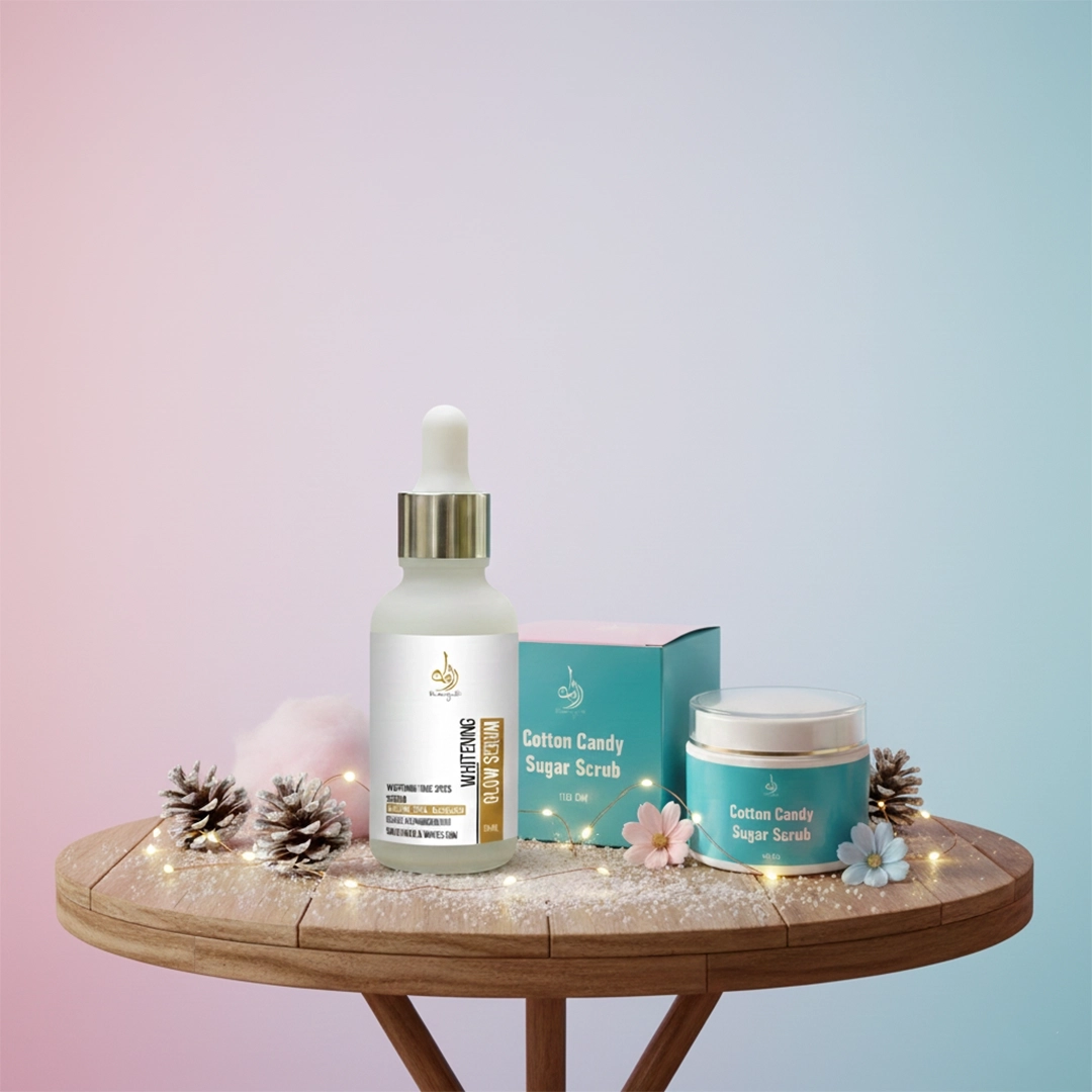 Whitening Glow Serum & Cotton Candy Sugar Scrub: A Brightening Routine